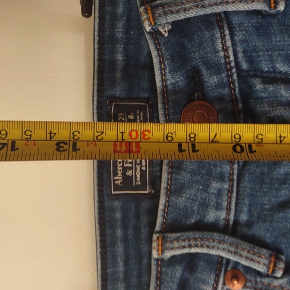 Ambercrombie & Fitch Blue Jeans with Red Stripe Simon High-rise And Ankle 29 8 - Picture 6 of 11
